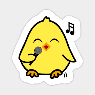 Cute Chick Singing Karaoke Magnet