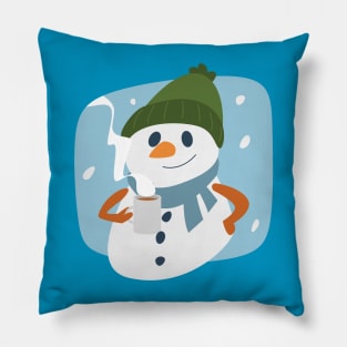 Snowman and Coffee Pillow