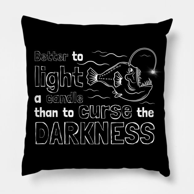 Anglerfish Quote Pillow by WildScience