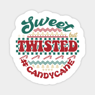 Sweet But Twisted CandyCane, Retro Christmas Magnet