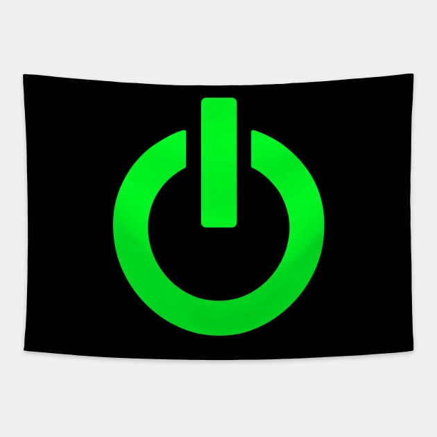 Power Button - Green Symbol Tapestry by XOOXOO