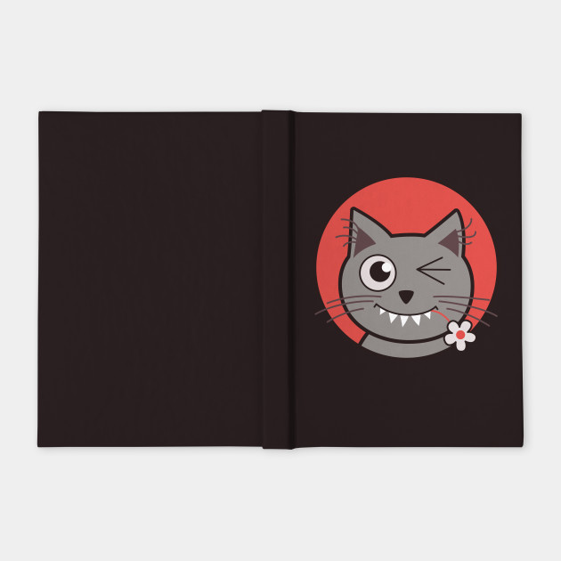winking kitty cyte kitty notebook teepublic