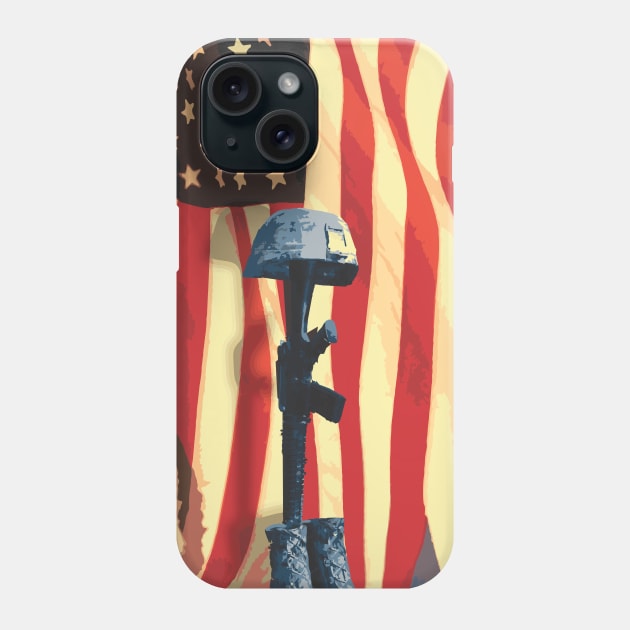 Fallen Soldier with Flag Phone Case by Northofthepines