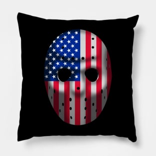 Hockey Mask, American flag Pillow