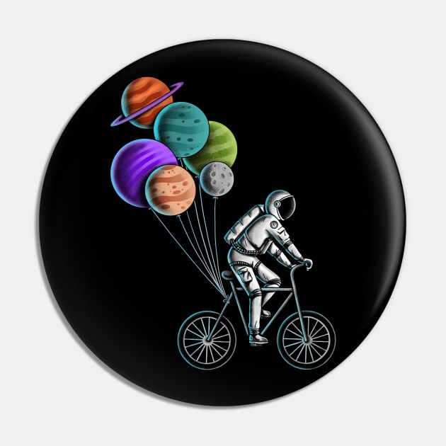 Astronaut Bicycle Pin by coffeeman