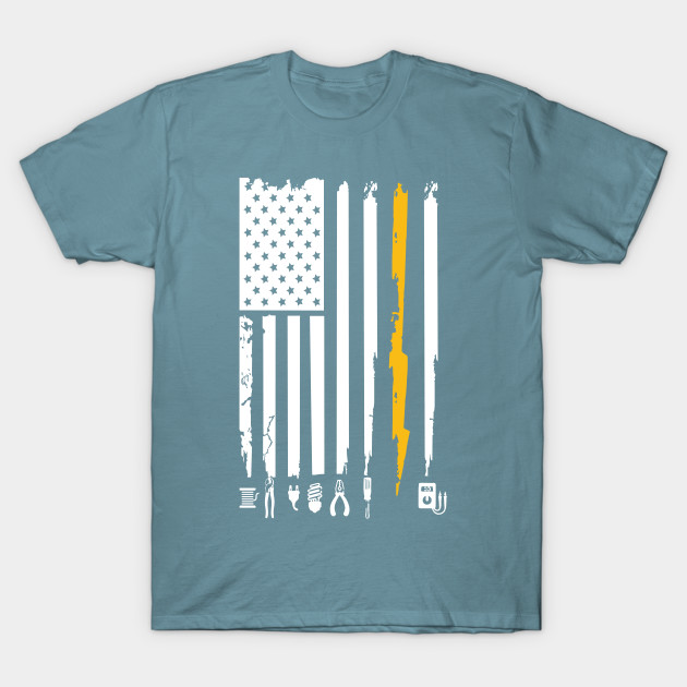 Disover Electrician US Flag Tools for Electricians - Electrician - T-Shirt