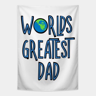 World's Greatest Dad Blue Text Tapestry