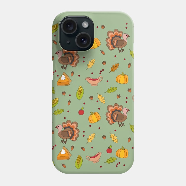 Thanksgiving Turkey pattern Phone Case by valentinahramov