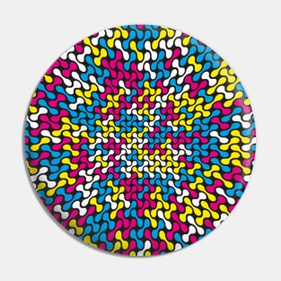 Warped Metaballs Pattern (CMYK Colour) Pin