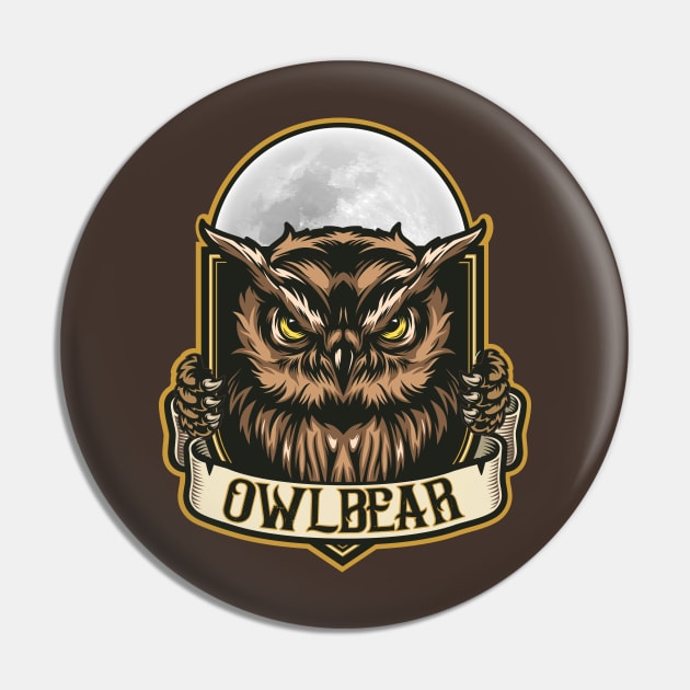 Owlbear v2 for Tabletop Gamers Pin by KennefRiggles