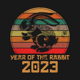 Retro Sunset Chinese New Year - Year of the Rabbit 2023 T-Shirt