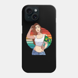 Brazilian Girl Brazil Flag Brasileira Pride Vintage Phone Case