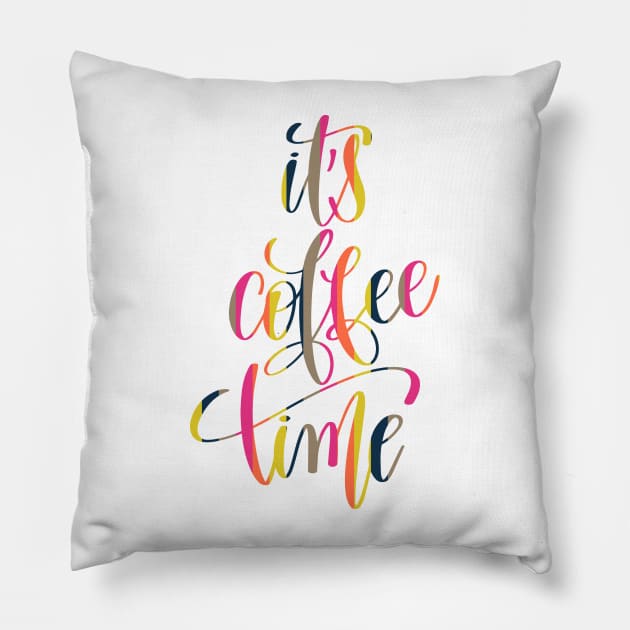 It's Coffee Time Pillow by greenoriginals