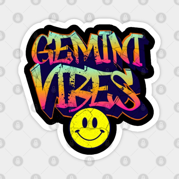 Gemini Vibes Graffiti Zodiac Birthday Magnet by Lavender Celeste