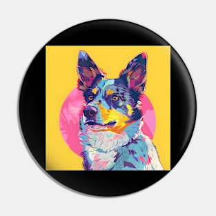 Retro Australian Cattle Dog: Pastel Pup Revival Pin