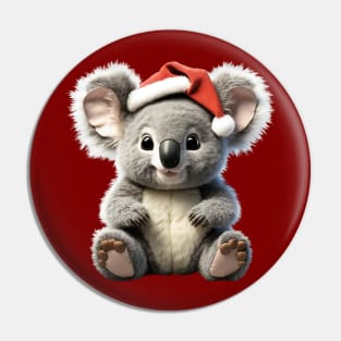 Cute Christmas Koala with A Xmas Santa Hat from Australia Pin