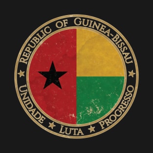 Vintage Republic of Guinea Bissau Africa African Flag T-Shirt
