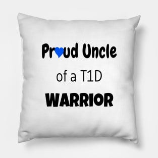 Proud Uncle Black Font Blue Heart Pillow