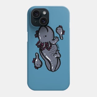 Cute black axolotls family Phone Case