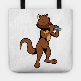 Cartoon marten - flute player Tote