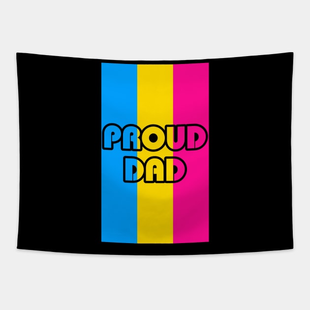 Proud Dad Pansexual Flag Tapestry by Fig-Mon Designs