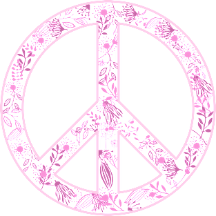 Girly Flower Peace Sign Magnet