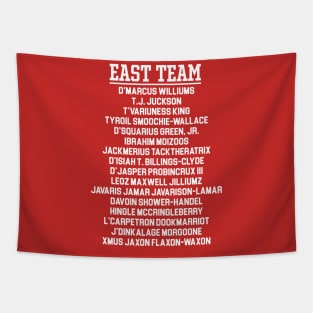 East/West College Bowl Team Lineups (East Front/West Back Print) Tapestry