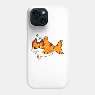 Tiger cat as Shark in Water Phone Case