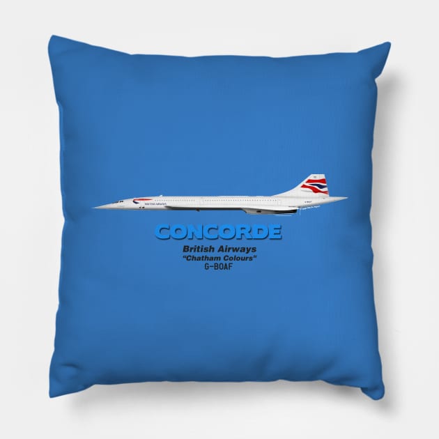 Concorde - British Airways "Chatham Colours" Pillow by TheArtofFlying