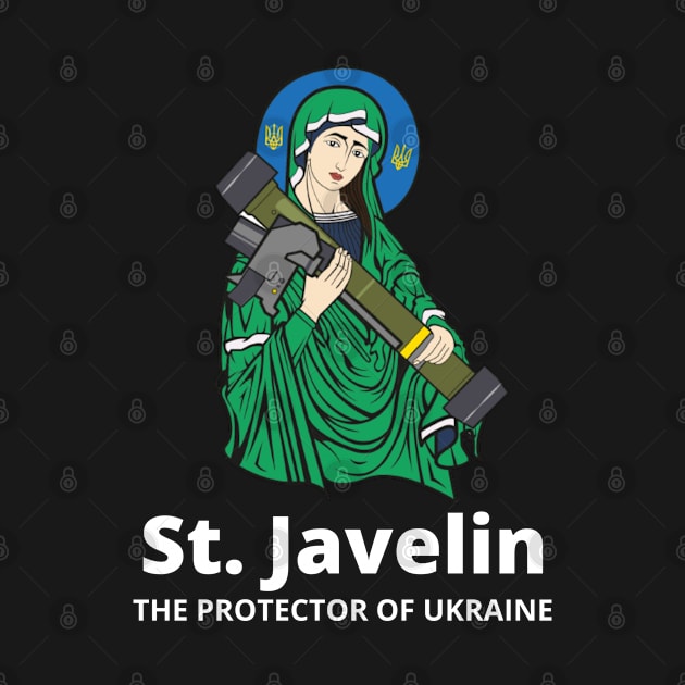 Saint Javelin The Protector of Ukraine Ukrainian Flag by BestCatty 