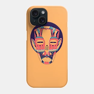 Retro Triad African Mask No 3 Phone Case