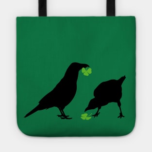 Saint Patrick's Day Kelly Green Shamrock Crows for Bird Lovers Tote