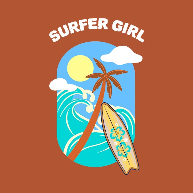 Surfer Girl Surfing Sport by SartorisArt1