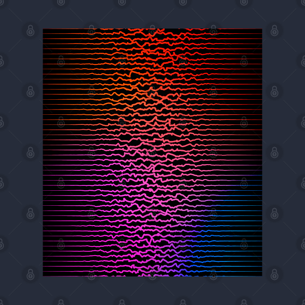 Colorful sound waves, curved lines by BumbleBambooPrints