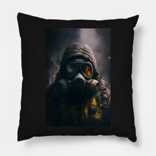 Man In Gas Mask Pillow