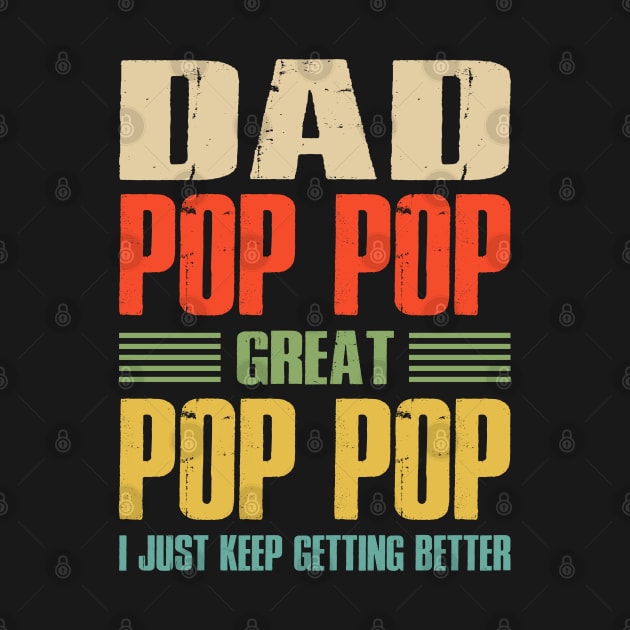 Dad Pop Pop Great Pop Pop I Just Keep Getting Better by eyelashget