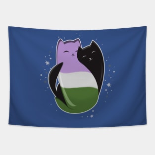 Genderqueer Cat LGBT Pride Flag Tapestry