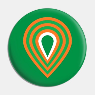 retro sixties inspired fan pattern in green and orange Pin