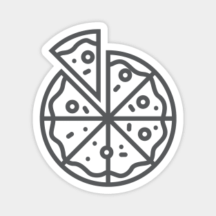 Whole Pizza Simple Outline Magnet