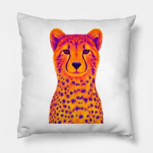 Orange and Purple Cheetah Pillow