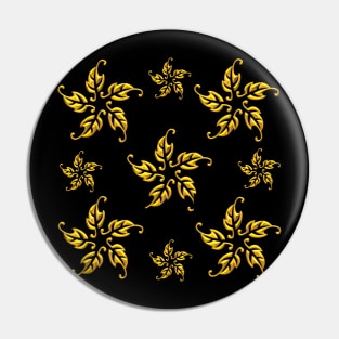 3-D Look Golden Leaf Rosettes Pin