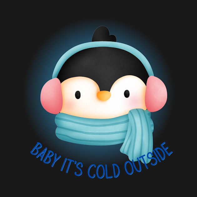 Cute Penguin in Earmuffs by JanesCreations