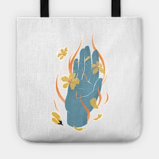 Healing Hand Illustration for Yoga and Reiki Lovers Tote