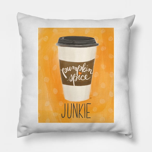 Pumpkin Spice Junkie Pillow by RuthMCreative