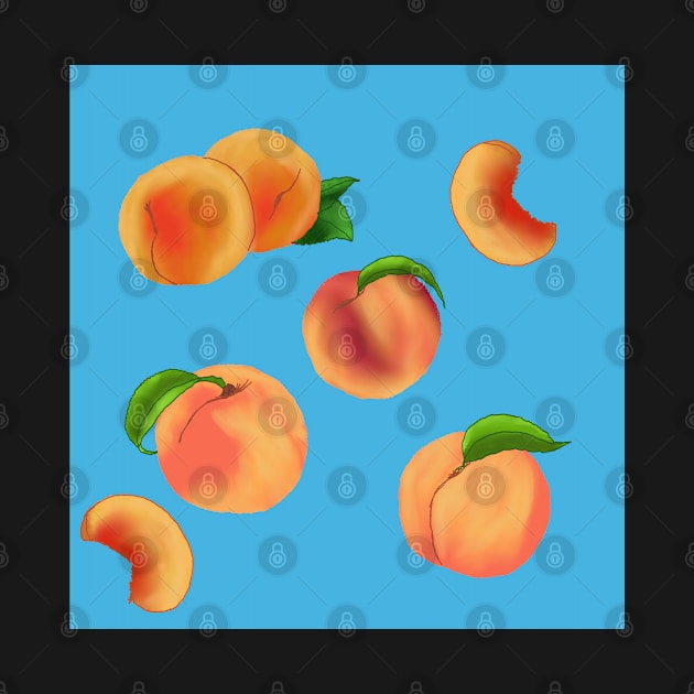 Peaches Pattern Blue by TrapperWeasel