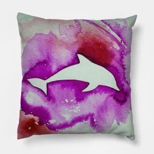 Dolphin in pink Pillow