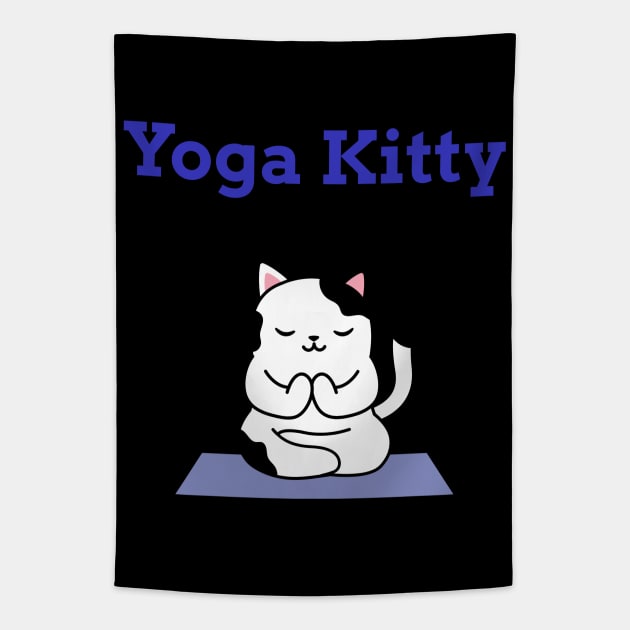 Yoga Kitty Tapestry by Up 4 Tee