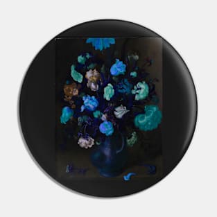 A vase with blue Flowers Pin