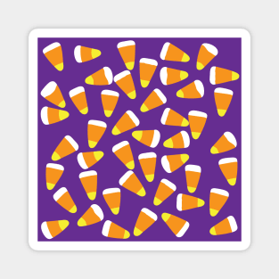 Candy corn on purple for Halloween Magnet