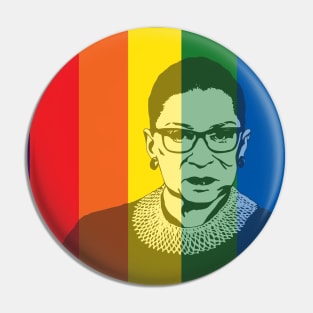 Ruth Bader Ginsburg Rainbow Pin